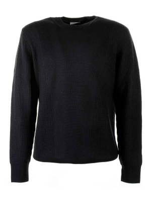 Paolo Pecora: crew necks - Blue Crew Neck Sweater
