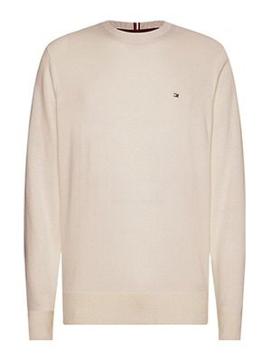 TOMMY HILFIGER: crew necks - Beige Crew Neck Sweater