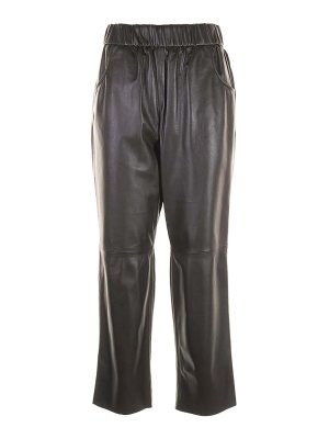 VIA MASINI 80: レザートラウザー - レザーパンツ - ダークブラウン