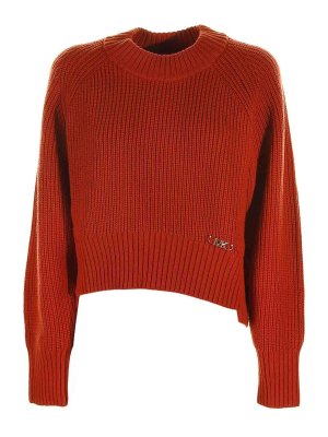 MICHAEL KORS: Strickpullover mit Rundhalsausschnitt - Rundhalspullover - Rot