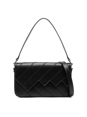 MISSONI: shoulder bags - Flap Wave Black Leather Shoulder Bag