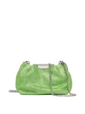 GIANNI CHIARINI: clutches - Green Glitter Pearl Clutch