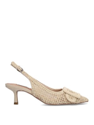 BIBI LOU: scarpe décolleté - Slingback Bibi Lou Chanel In Macram Beige
