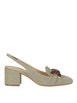 ROBERTO FESTA: court shoes - Chanel Slingback In Khaki Jeans