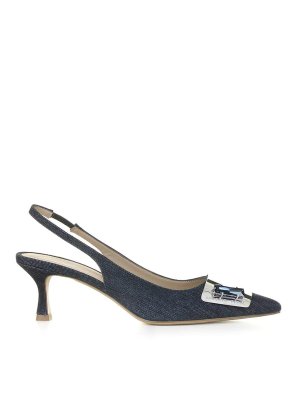 ROBERTO FESTA: scarpe décolleté - Chanel Slingback In Jeans Vintage