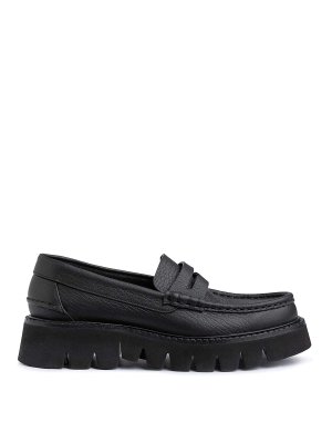 PEDRO GARCIA: Loafers & Slippers - Black Leather loafers