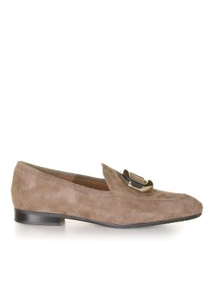 EVALUNA: Loafers & Slippers - Beige Suede loafers