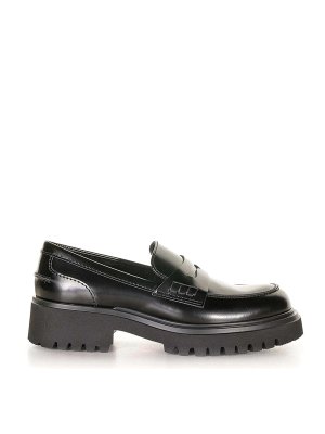 GUGLIELMO ROTTA: Loafers & Slippers - Black Leather loafers