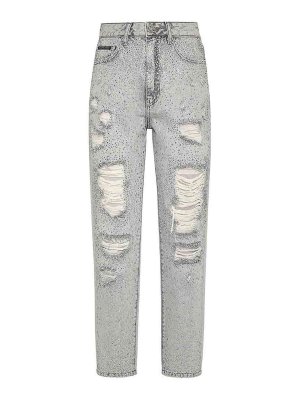 PHILIPP PLEIN: Bootcut - Bootcut Jeans - Dunkles Jeansblau