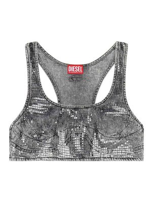 DIESEL: Tops y camisetas sin mangas - Top - Gris