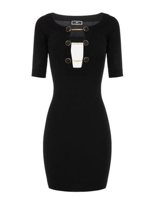ELISABETTA FRANCHI: Vestidos media pierna - Vestido Midi - Negro
