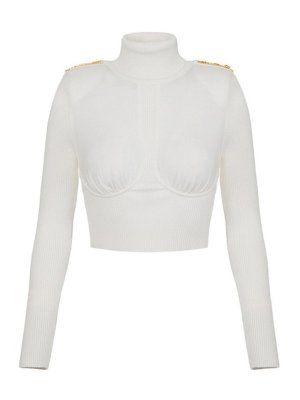 ELISABETTA FRANCHI: Suéteres con cuello pico - Suéter Cuello Redondo - Blanco