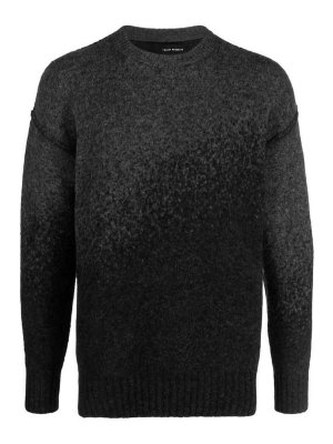 ISABEL BENENATO: Strickpullover mit Rundhalsausschnitt - Rundhalspullover - Grau