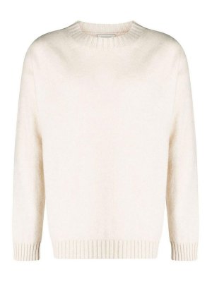 LANEUS: Suéteres con cuello pico - Suéter Cuello Redondo - Blanco