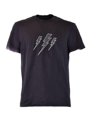 Tシャツ・カットソー NEIL BARRETT Men Tops 399799 MY70266A Y521 Black Neil Barrett tops & shirts for men's Black 2025 | thebs.com
