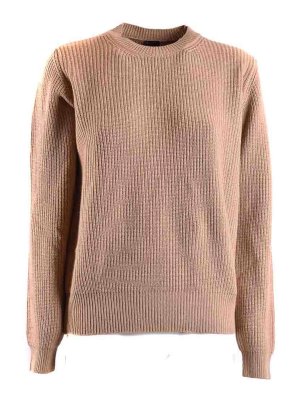 Pinko: Strickpullover mit Rundhalsausschnitt - Rundhalspullover - Beige