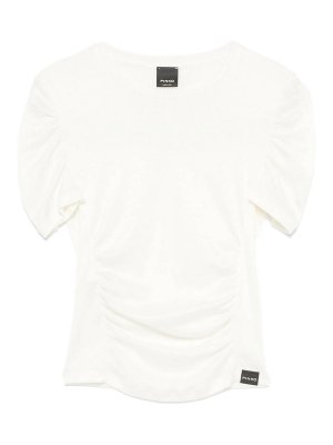 Pinko: t-shirts - Martello Ruched-Detailing T-Shirt