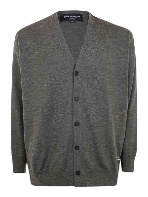 COMME DES GARÇONS HOMMES PLUS: Strickpullover mit Rundhalsausschnitt - Rundhalspullover - Grau