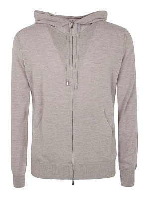 FILIPPO DE LAURENTIIS: Sweatshirts & Sweaters - Long Sleeves Cashmere Wool Full Zip Hoodie