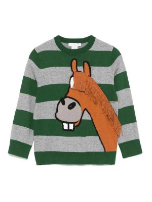 Stella McCartney Kids: Suéteres con cuello pico - Suéter Cuello Redondo - Multicolor