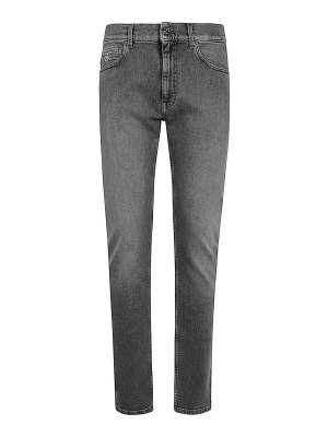 VERSACE: straight leg jeans - Pant Denim Denim Black Wash Sstone Wash Gray