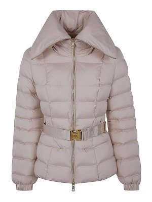 ELISABETTA FRANCHI: casual jackets - Short Down Jacket With Belt