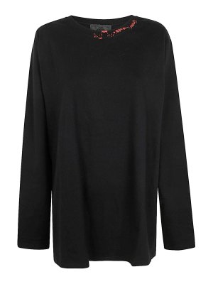 Tシャツ・カットソー BURBERRY Woman T-Shirt Black 8073028 T-shirt with Check sleeves BURBERRY Woman Tg. M 8073028
