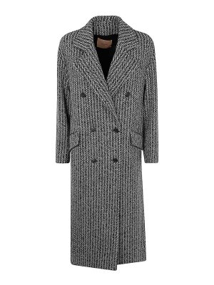 TWINSET: short coats - Stripes Coat