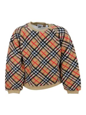 BURBERRY: Strickpullover mit Rundhalsausschnitt - Rundhalspullover - Beige