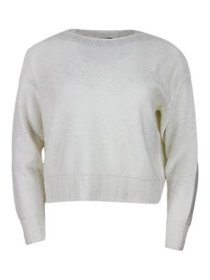LORENA ANTONIAZZI: Strickpullover mit Rundhalsausschnitt - Rundhalspullover - Weiß