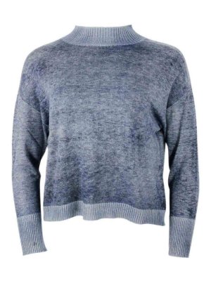 PLOUMANAC'H: Strickpullover mit Rundhalsausschnitt - Rundhalspullover - Blau