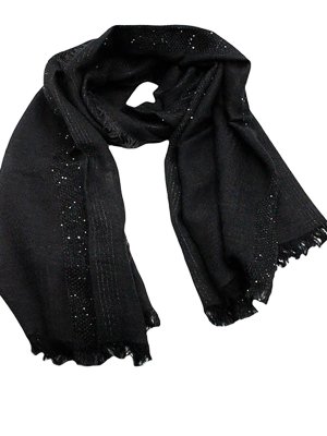 VIP【関税送料無料】希少 FABIANA FILIPPI BLACK LINEN SCARVES Fabiana Filippi Scarf With Micro Sequins | italist