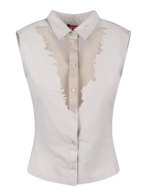 DIESEL: camicie - Camicia Con Inserto Trasparente