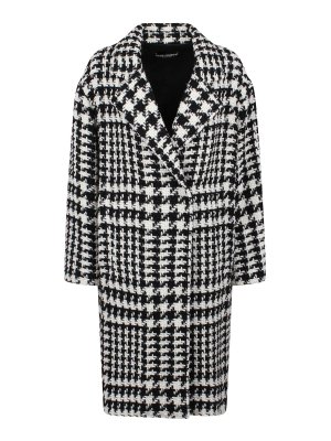DOLCE & GABBANA: short coats - Coat With Houndstooth Pattern