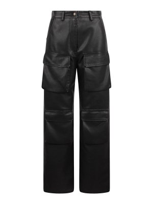 m.s.g.m.: casual trousers - Faux Leather Cargo Pants