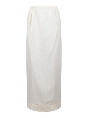 PRADA: Knee length skirts & Midi - Embroidered Linen Skirt