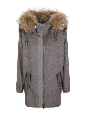 ダウンジャケット・コート MOOSE KNUCKLES 'chelia 3q' green nylon blend parka MOOSE KNUCKLES Moose Knuckles 'Chelia 3Q' Green Nylon Blend