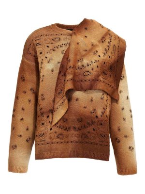 ALANUI: Strickpullover mit Rundhalsausschnitt - Rundhalspullover - Braun