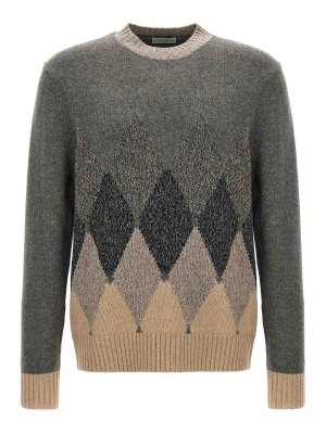 BALLANTYNE: Strickpullover mit Rundhalsausschnitt - Rundhalspullover - Grau