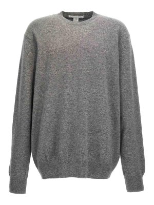 COMME DES GARCONS: Strickpullover mit Rundhalsausschnitt - Rundhalspullover - Grau