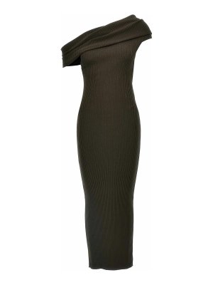 Courreges: abiti da sera - Abito lungo in maglia a coste intrecciate