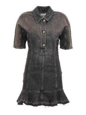 GANNI: ショートドレス - ショートドレス - 黒