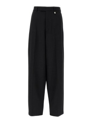 パンツ BALMAIN Grain de poudre pants Black  DF0PQ310WC09 Pleated grain de poudre trousers - Women | BALMAIN