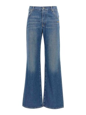 OFF-WHITE: bootcut jeans - Logo Embroidery Jeans