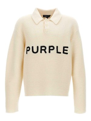 PURPLE BRAND: cardigans - Logo Embroidery Sweater