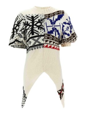 Sacai: maglia collo rotondo - Maglia Jacquard