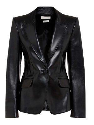 ALEXANDER MCQUEEN: leather jacket - Leather Tailored One Button Jacket