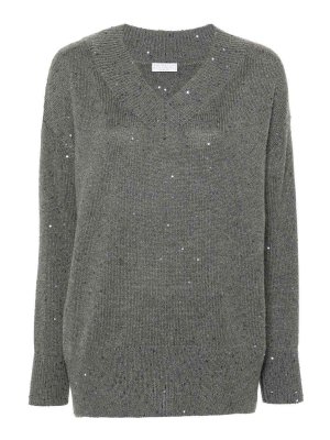 BRUNELLO CUCINELLI: v necks - Long Sleeve V-Neck Sweater