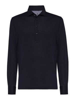 BRUNELLO CUCINELLI: ポロシャツ - ポロシャツ - ダークブルー