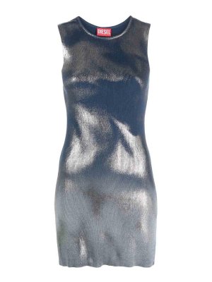 DIESEL: short dresses - Short Knit Dress With Metallic Effects